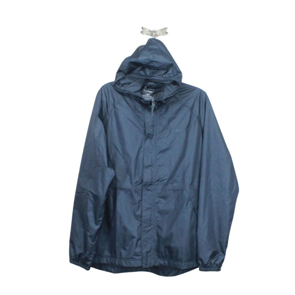 LL Bean Waterproof Windbreaker Jacket Gunmetal Gray Size L